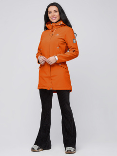 Парка женская осенняя весенняя softshell оранжевого цвета 2026O