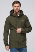 Оптом Парка мужская осенняя весенняя softshell цвета хаки 2010Kh