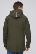 Оптом Парка мужская осенняя весенняя softshell цвета хаки 2010Kh, фото 6