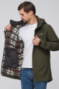 Оптом Парка мужская осенняя весенняя softshell цвета хаки 2010Kh, фото 8
