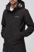 Оптом Парка мужская осенняя весенняя softshell черного цвета 2010Ch, фото 3