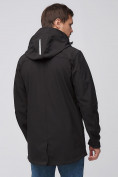 Оптом Парка мужская осенняя весенняя softshell черного цвета 2010Ch, фото 4