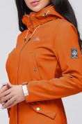 Оптом Парка женская осенняя весенняя softshell оранжевого цвета 2026O, фото 5