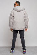 Оптом Куртка мужская зимняя с капюшоном молодежная серого цвета 88915Sr, фото 4