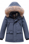 Оптом Парка зимняя Valianly подростковая для мальчика серого цвета 9235Sr