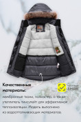 Оптом Куртка парка зимняя детская подростковая для девочки с капюшоном и мехом черного цвета 9442Ch, фото 3